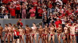 Southern College Swim Team Makes Splash with Speedo-Clad Cheer Squad at Home Football Game